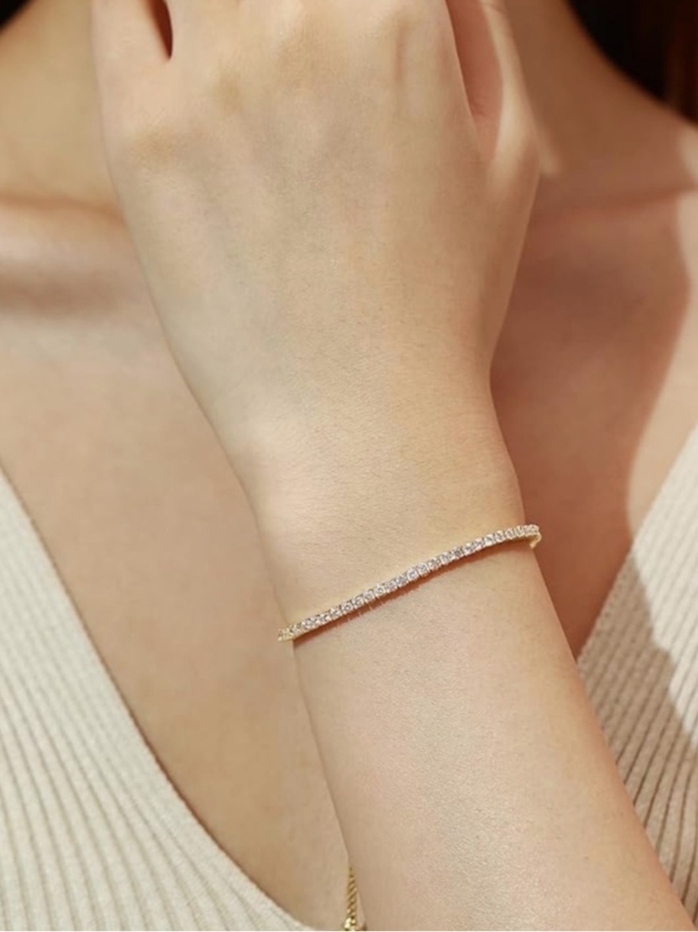 Celeste Luxe Crystal Tennis Slider Bracelet - Picture 6 of 6
